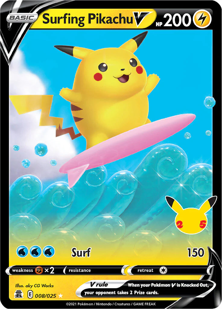 Pokémon Enkeltkort - Surfing Pikachu V 008