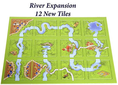 Carcassonne (inkl. The River & The Abbot mini Expansions) - Strategispil - 2-5 Spillere - Fra 7 År