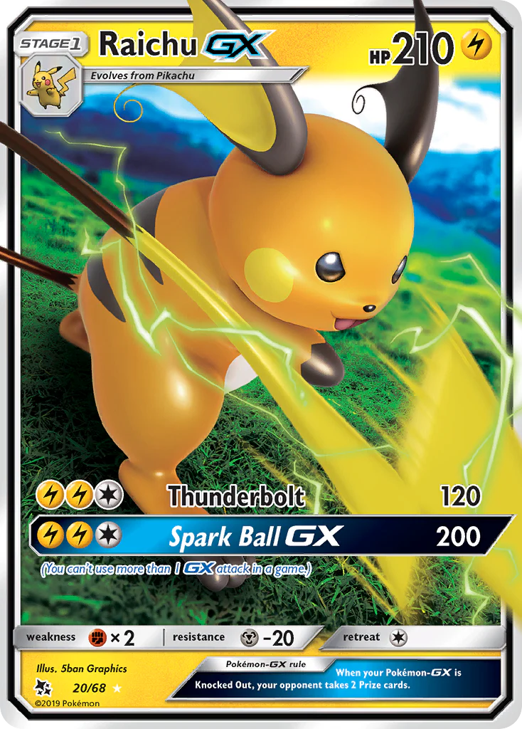 Pokémon Enkeltkort - Raichu GX 20