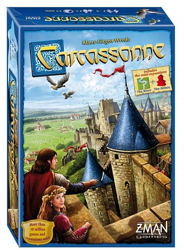 Carcassonne (inkl. The River & The Abbot mini Expansions) - Strategispil - 2-5 Spillere - Fra 7 År