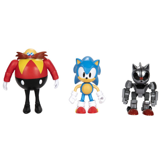 Sonic the Hedgehog - 3 Figur Pakke - Sonic, Eggman, Mecha Sonic 10cm