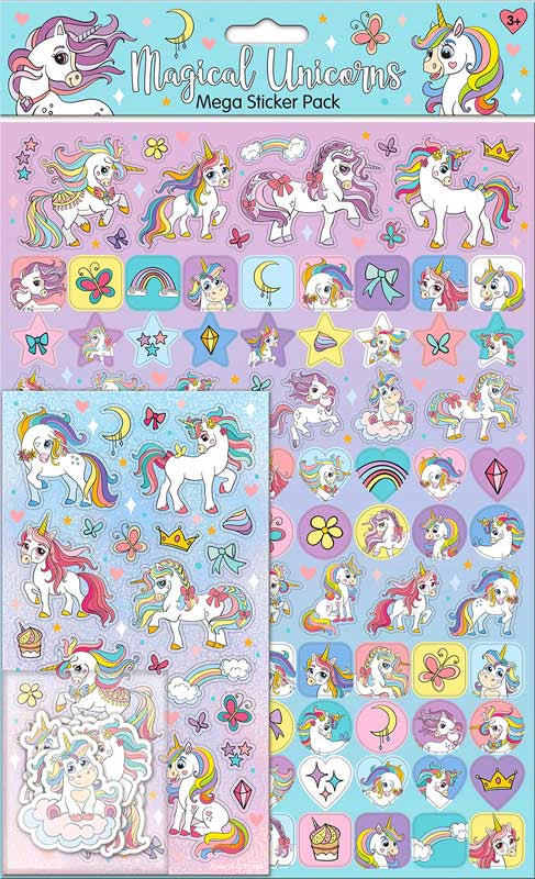 Klistermærker - Stickers - Magical Unicorn - Mega Pack